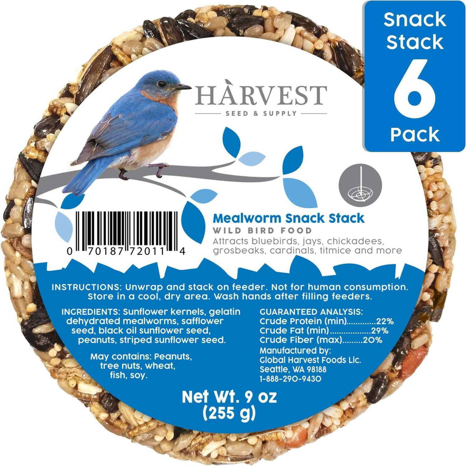 Harvest Seed & Supply Mealworm Snack Stack Wild Bird Food - Healthber