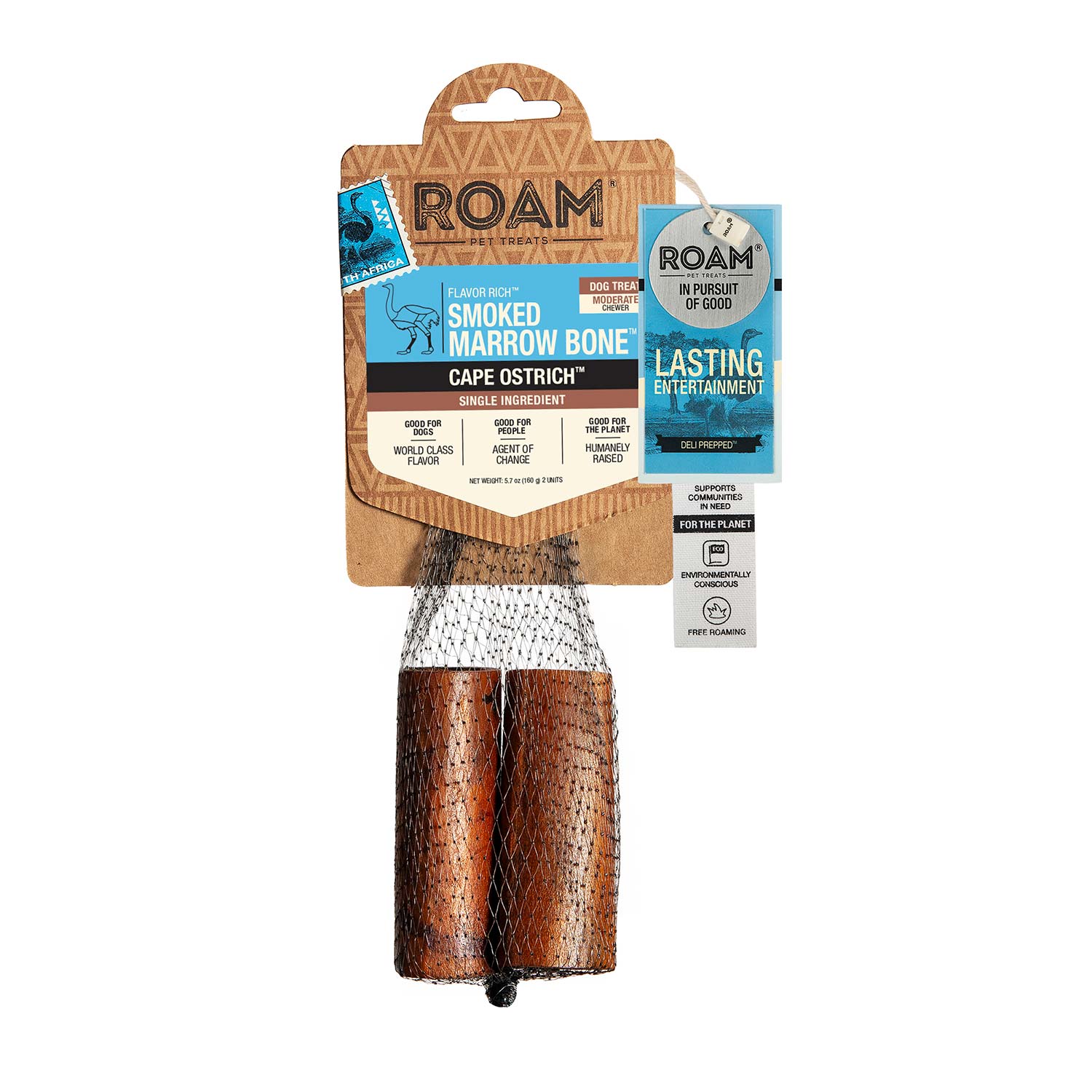 Roam Dog Treats Smoked Marrow Cape Ostrich Bone - Healthber
