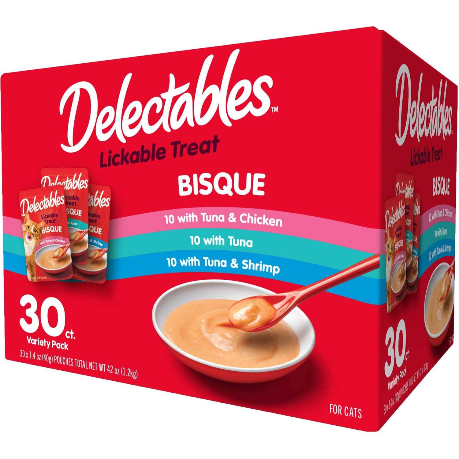 Hartz Delectables Bisque Variety Pack Lickable Cat Treats - Healthber