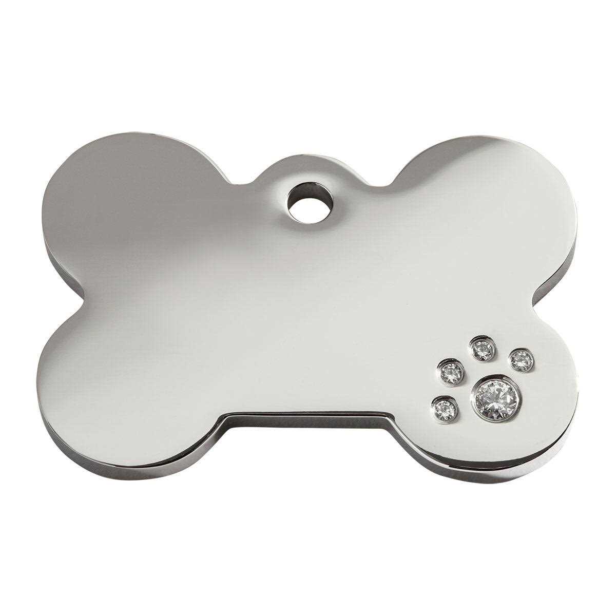 Red Dingo Diamante Pet ID Tag Bone - Healthber