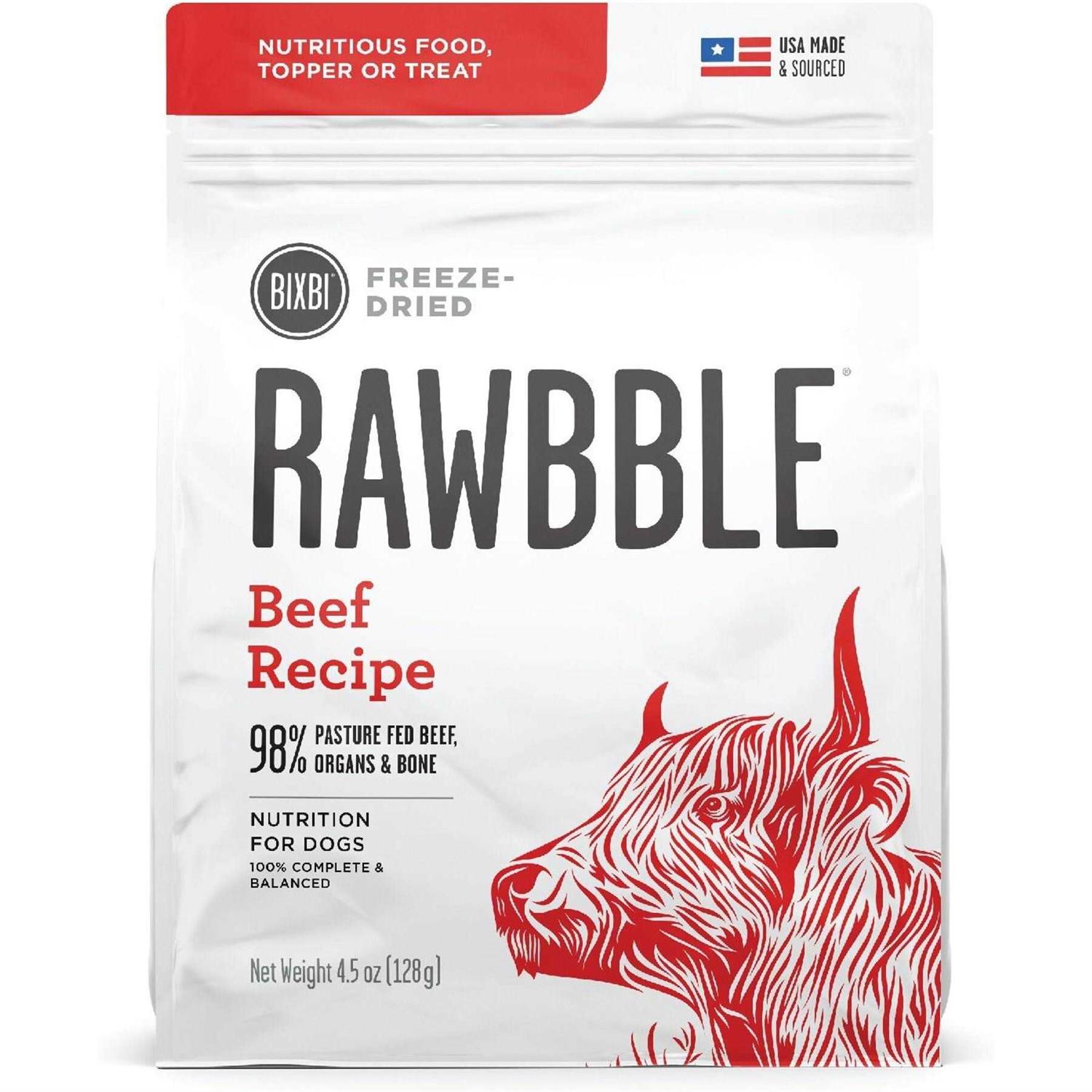 Bixbi Dog Food Rawbble Freeze Dried Beef - Healthber