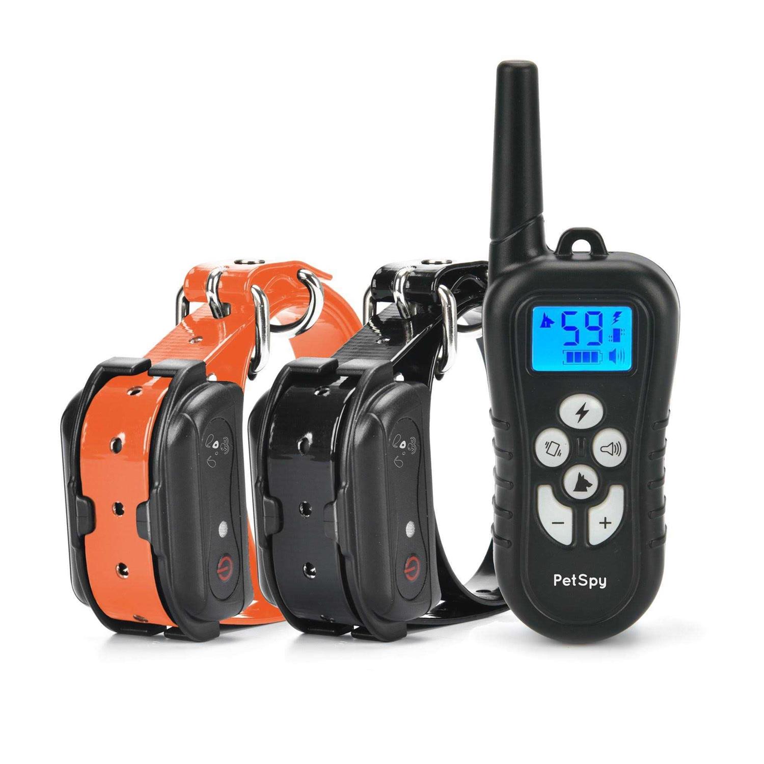 PetSpy Dual Dog Training Shock Collar for 2 Dogs with Beep Vibration and ELECTR - Healthber