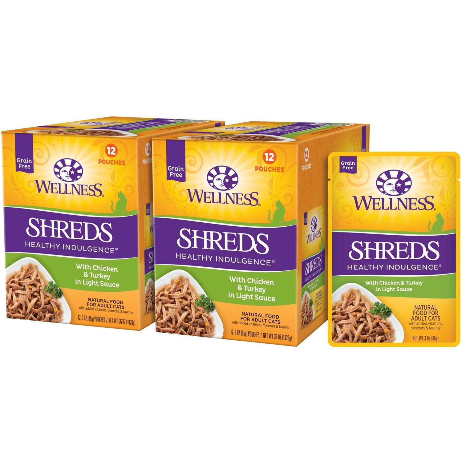 Wellness Healthy Indulgence Shreds Grain Free Wet Cat Food - Healthber
