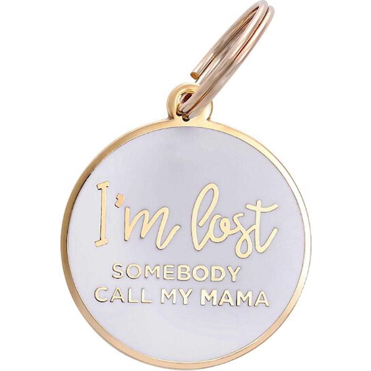 Two Tails Pet Company Gold & White I’m Lost Mama Pet ID Tag - Healthber