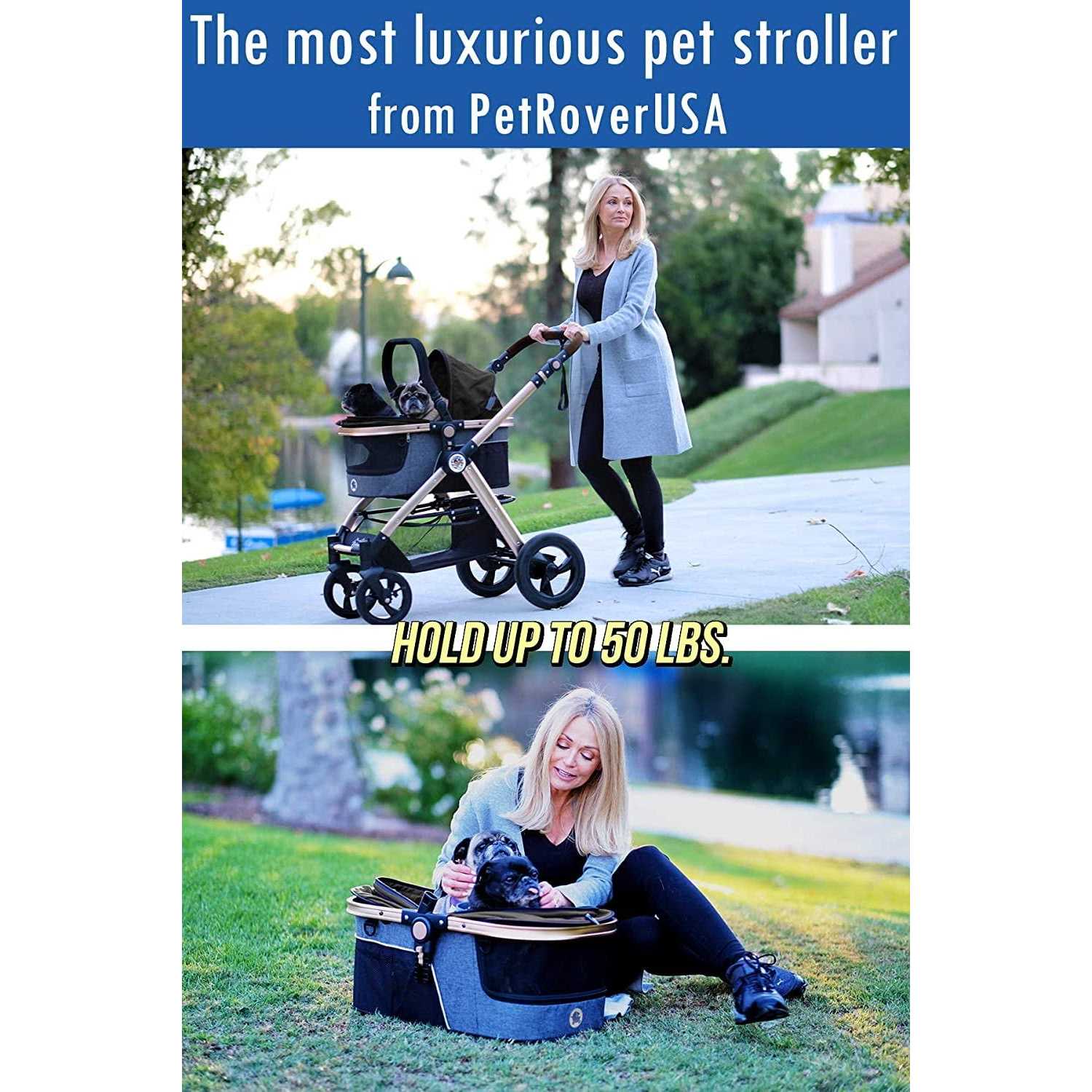 HPZ Pet Rover Prime 3-in-1 Luxury Stroller - Healthber