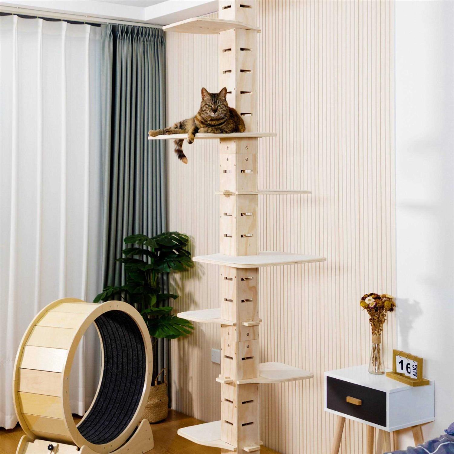 Coziwow 114 in. H Floor-to-Ceiling Cat Tree - Healthber