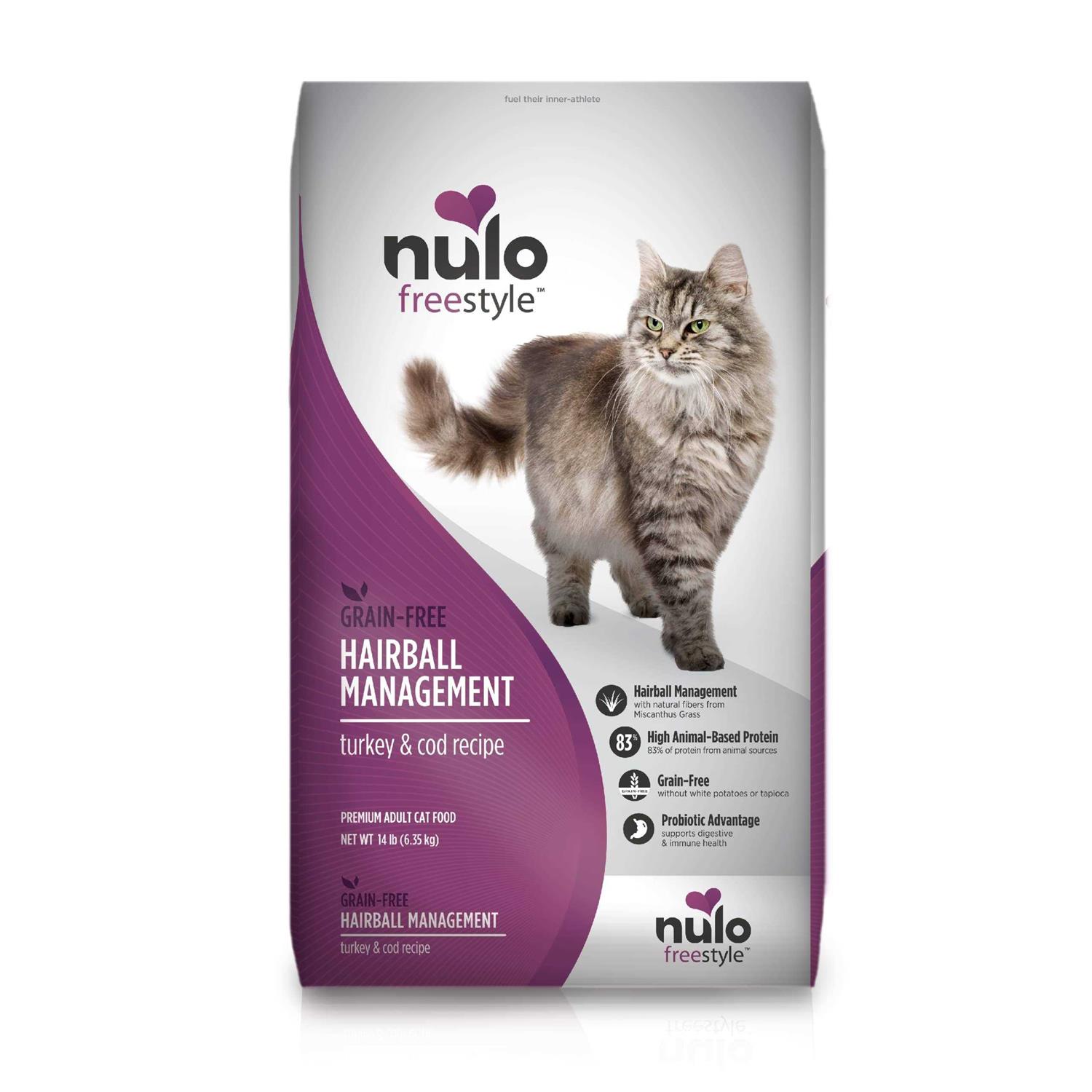 Nulo Freestyle Hairball Management Turkey & Cod Recipe Grain-Free Dry Cat Food - Healthber