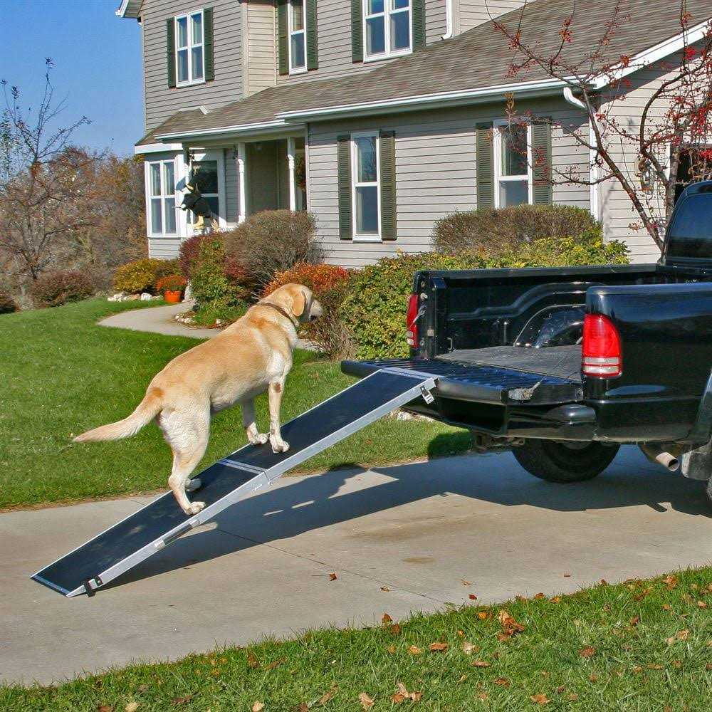 Lucky Dog 8 ft. Lightweight Extra Wide Folding Aluminum Pet Ramp - Healthber