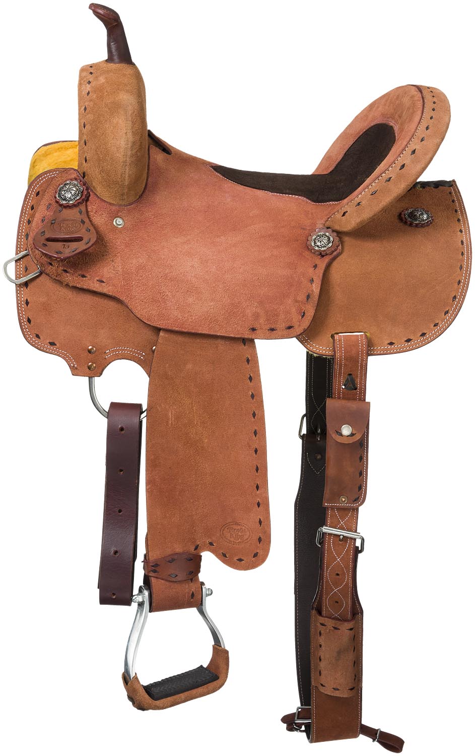 Royal King Branson Roughout Barrel Saddle, Brown - Healthber