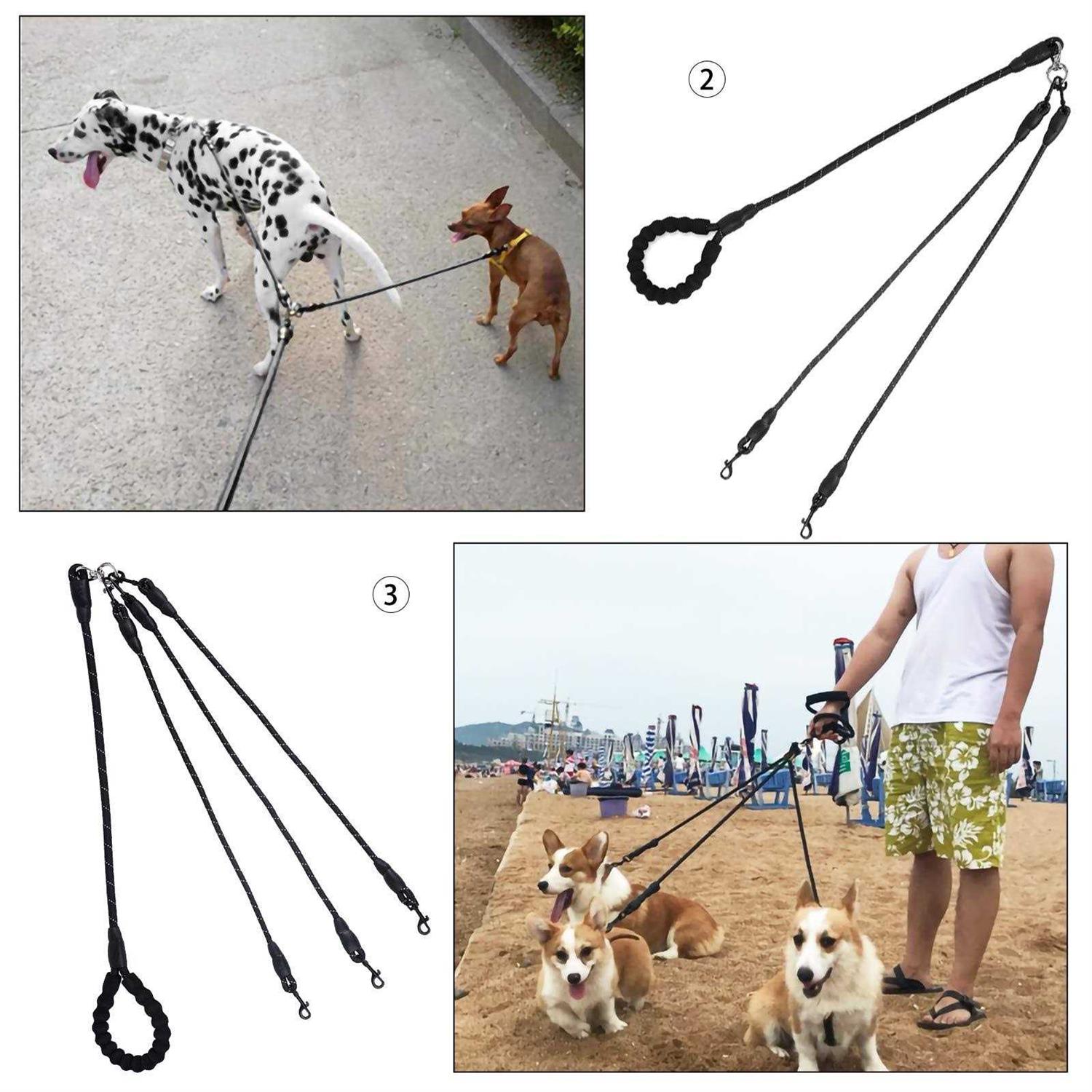 Greeney Way Dog Leash,No Tangle Multiple Dog Rope Leash Nylon Pet Straps for Dog Outdoor Walking - Healthber