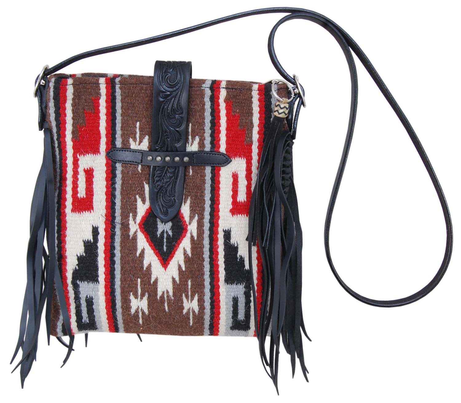 Rafter T Navajo Crossbody, Chocolate and Cream - Healthber