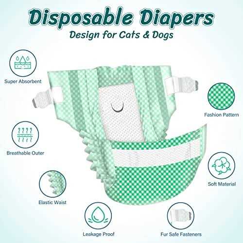 Pet Soft Disposable Cat Diapers Female Dog Diapers for Cats & Dogs in Heat Period or Urine Incontinence - Healthber