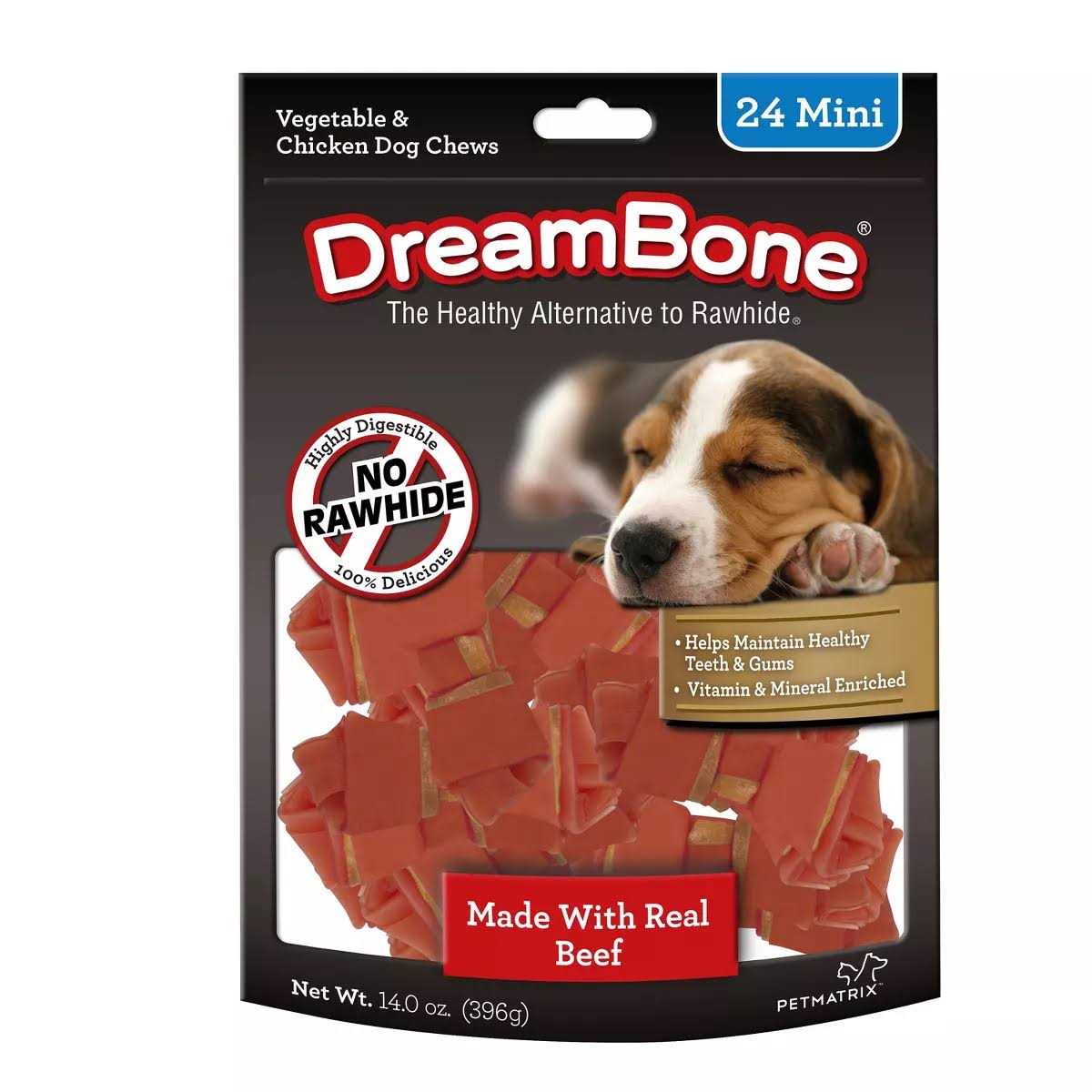 DreamBone Beef Dog Chew, Mini, 24 Pieces/Pack - Healthber