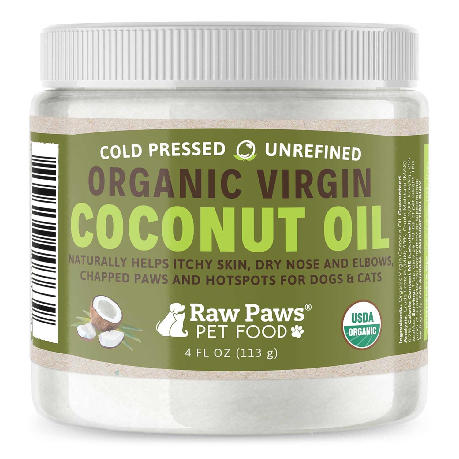 Raw Paws Organic Coconut Oil for Dogs & Cats Treatment for Itchy Skin - Healthber
