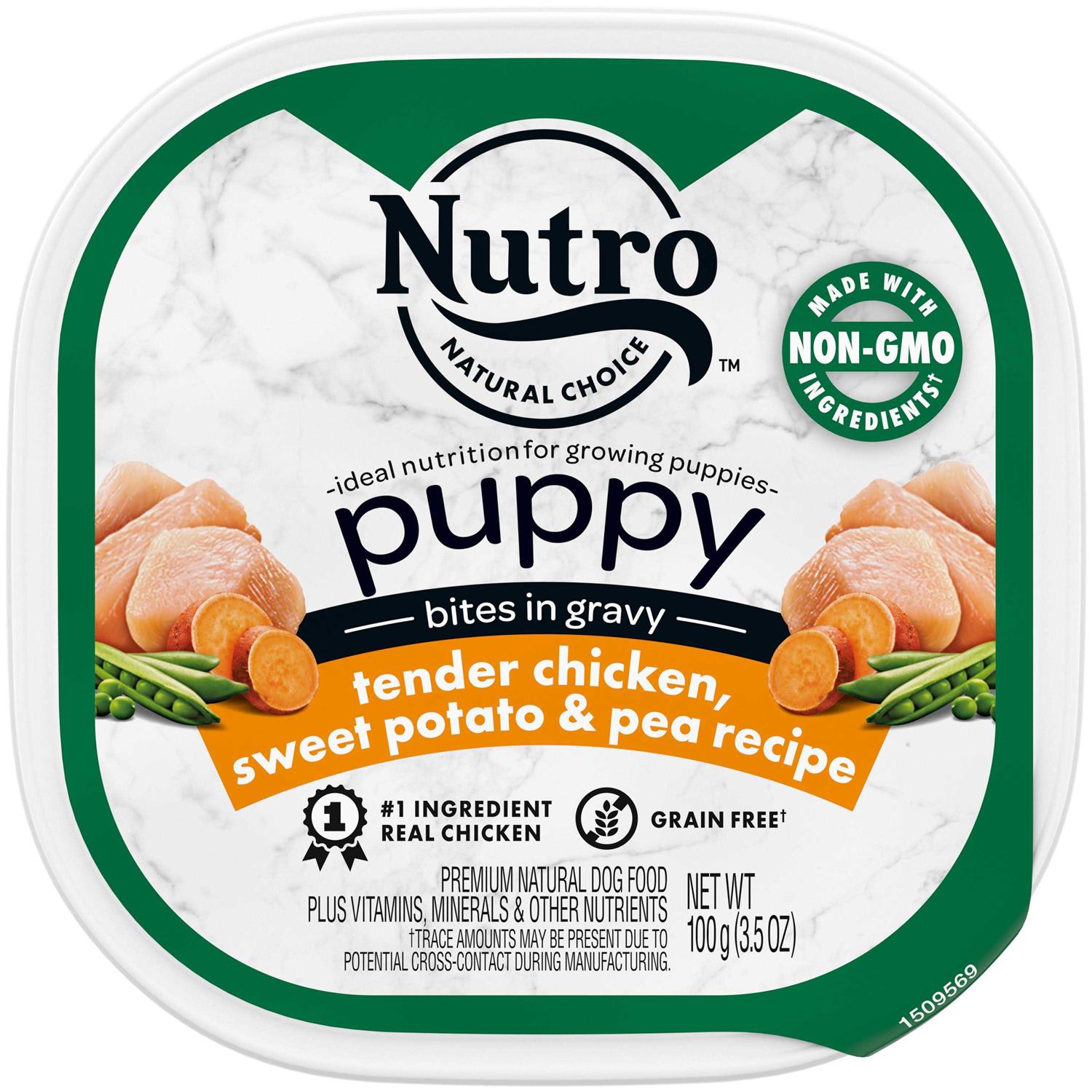 Nutro Puppy Tender Chicken & Rice Recipe Cuts In Gravy Dog Food Trays - Healthber