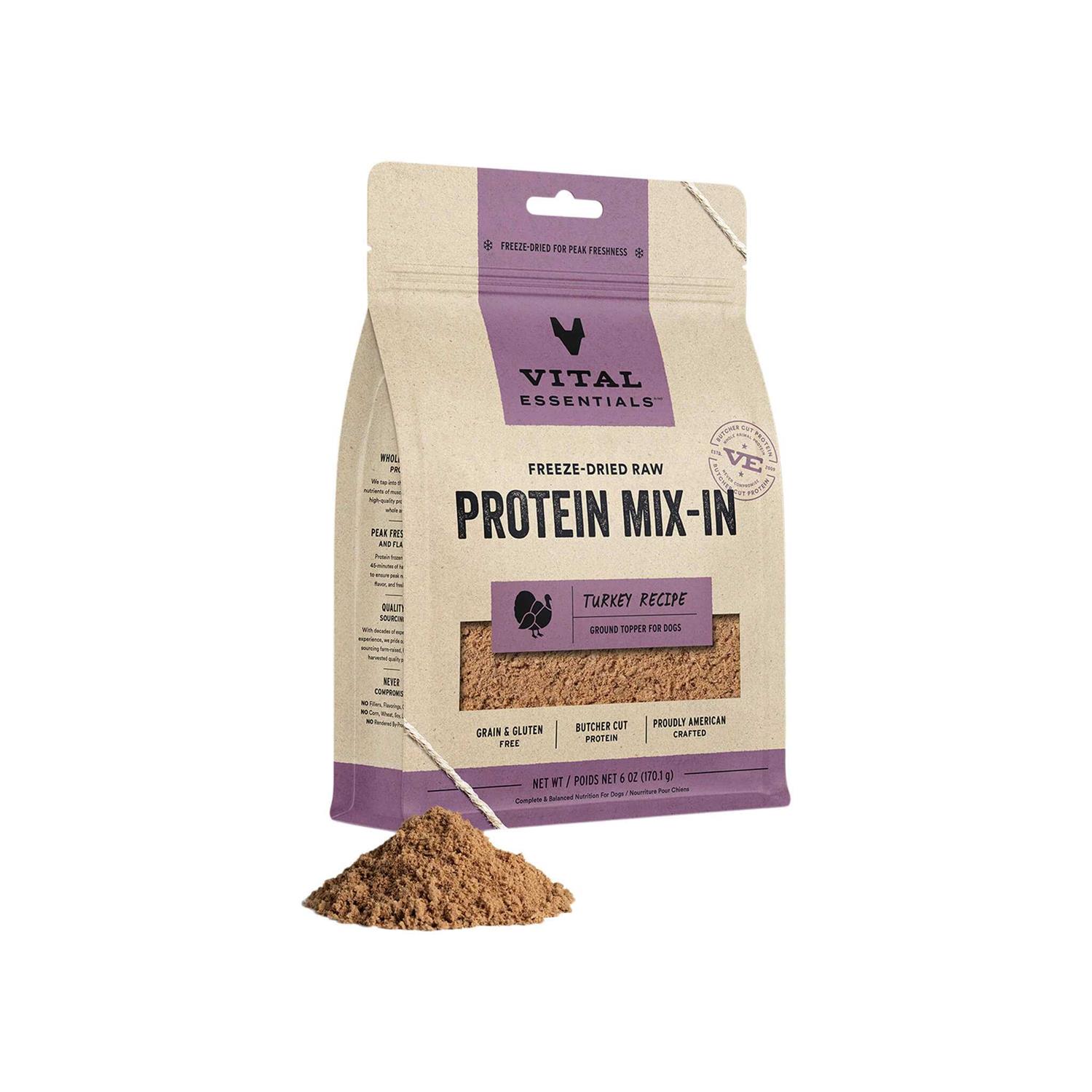 Vital Essentials Freeze-Dried Raw Protein Mix-In Ground Turkey Topper - Healthber