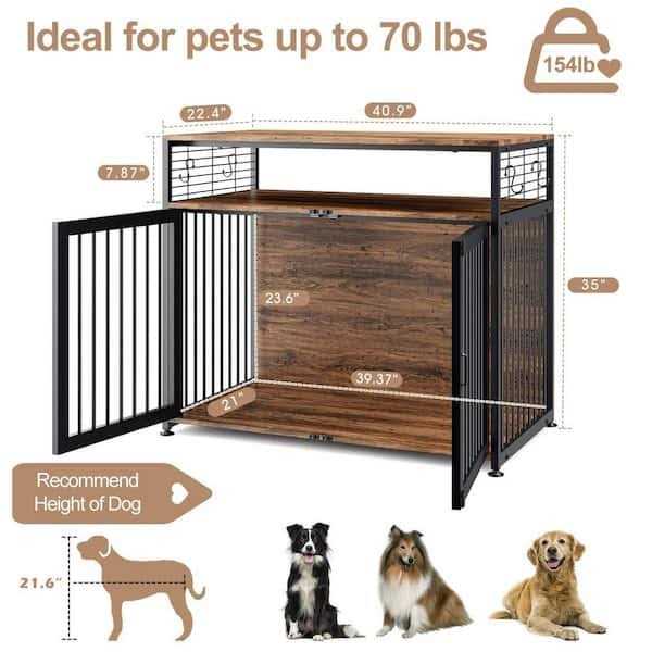 Dog Crate Furniture 41 in. Heavy Duty Dog Cages Modern Kennel for Dogs - Healthber