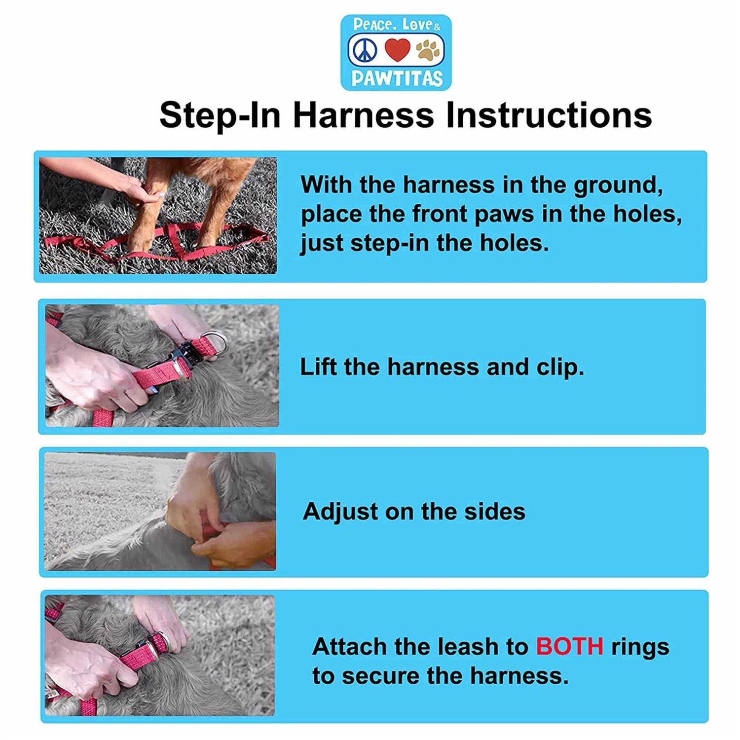 Pawtitas Step-in Reflective Puppy / Dog Harness - Healthber