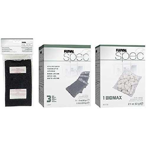 Fluval Spec Replacement Filter Kit Includes Fluval Spec Replacement Foam Filter Block, Fluval Spec Biomax 2.1oz, and Fluval Spec Carbon Filter - Healthber