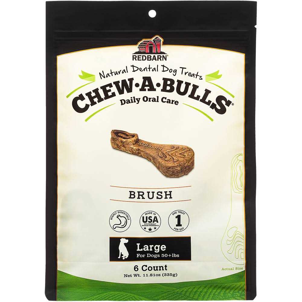 Redbarn Chew-A-Bulls Brush Dental Dog - Healthber