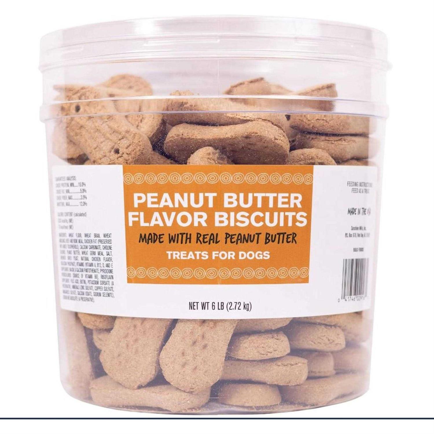 Sunshine Mills Treats For Dogs, Peanut Butter Flavor Biscuits – 6 lb - Healthber