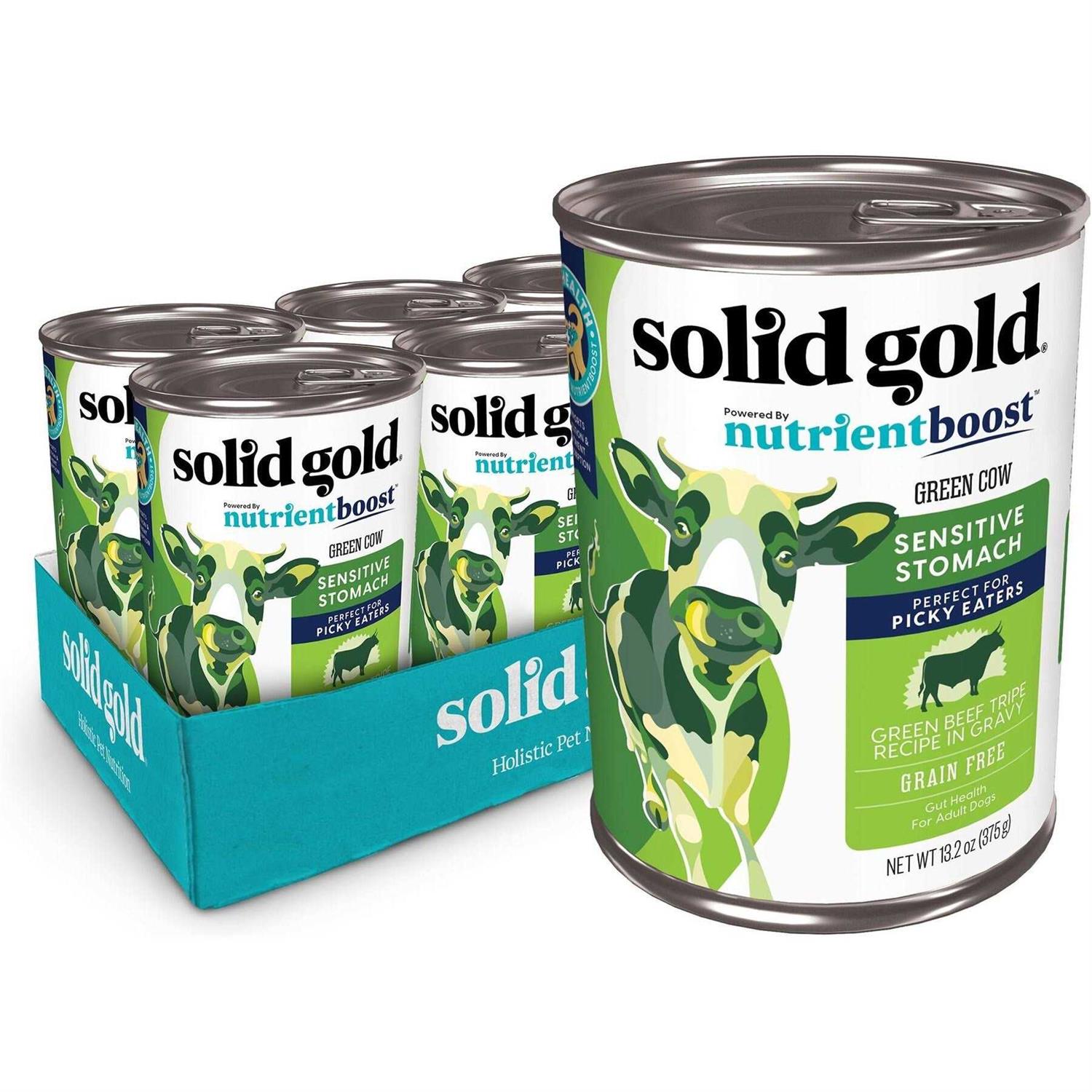 Solid Gold Green Cow Beef Tripe Loaf for Picky Eaters Grain-Free Wet Dog Food - Healthber