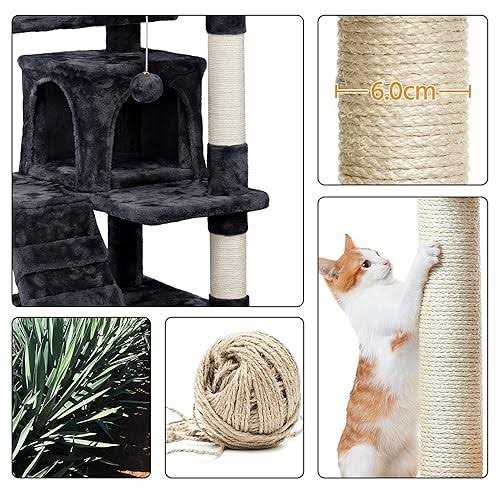 Yaheetech 54in Cat Tree Tower Condo Furniture Scratch Post for Kittens Pet House Play - Healthber