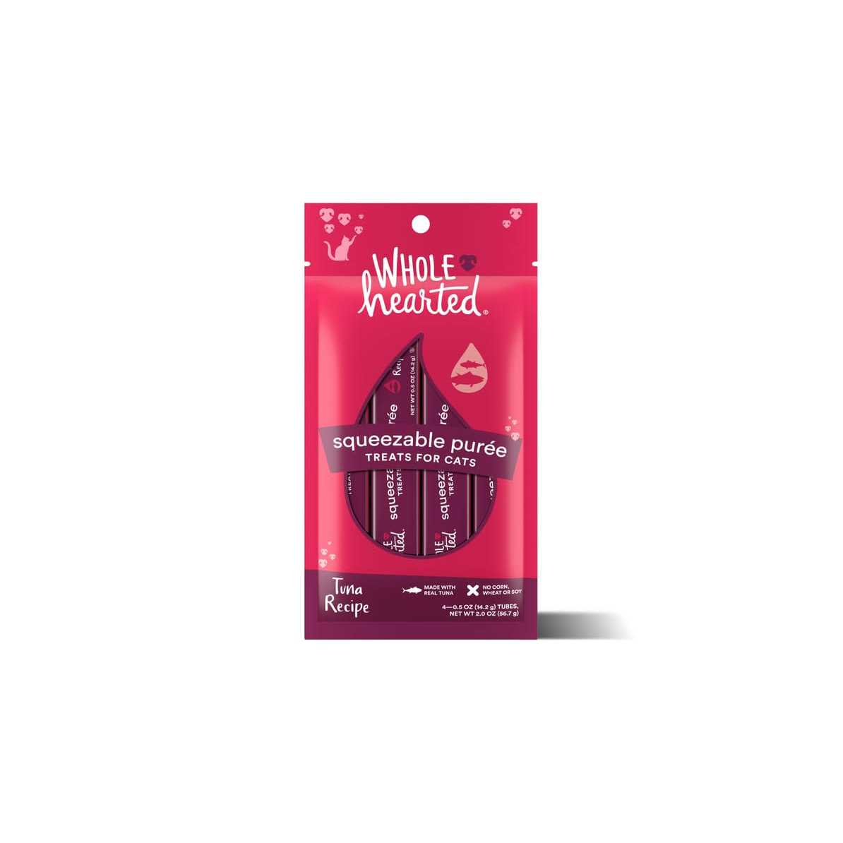 WholeHearted Tuna Recipe Puree Squeezable Cat Treats - Healthber