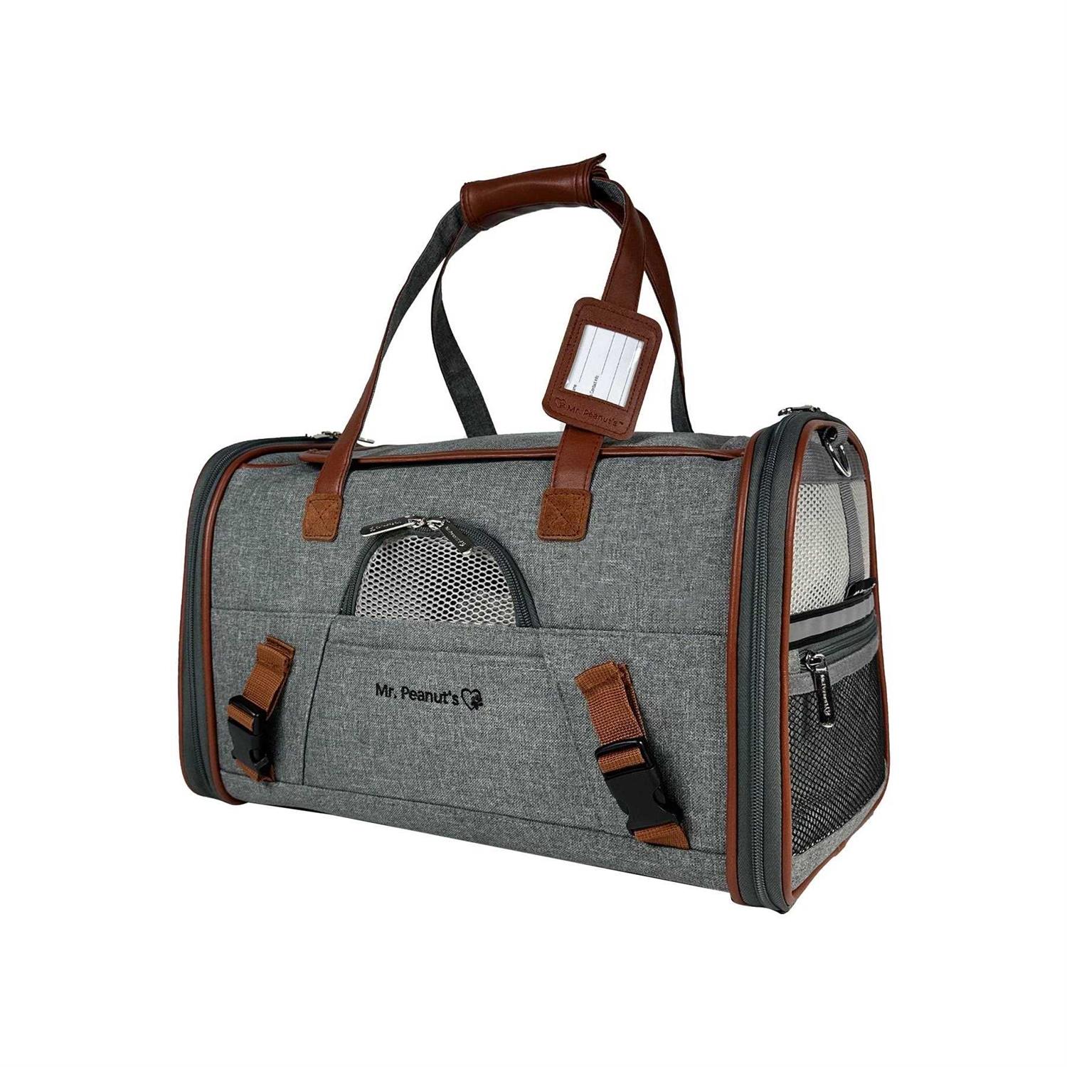 Mr. Peanut’s Airline Approved Soft Sided Pet Carrier Low Profile Gold Series Tote - Healthber