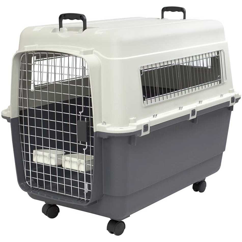 Sportpet Designs Plastic Kennels Rolling Plastic Wire Door Travel Dog Crate - Healthber