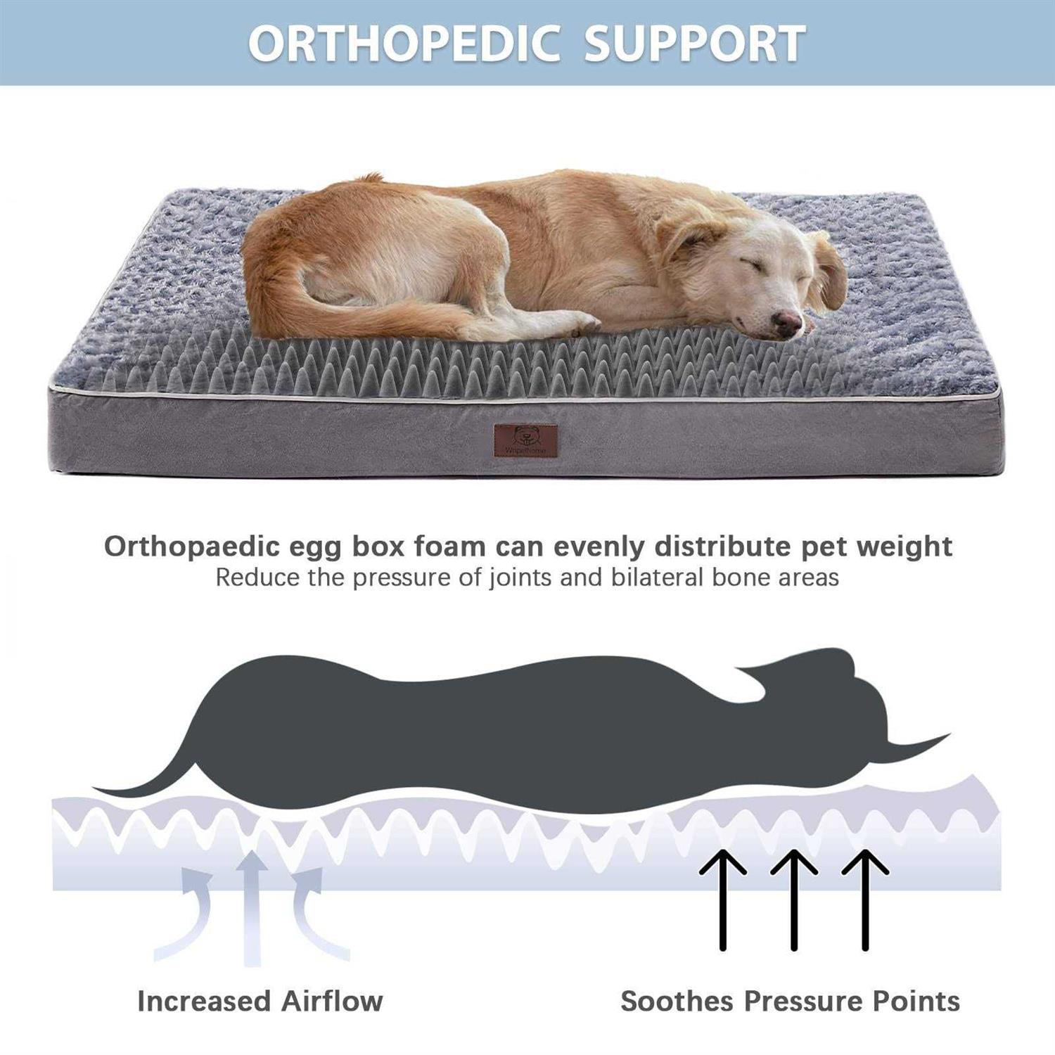 WNPETHOME Orthopedic Dog Beds for Large Dogs Extra Large Waterproof Dog Bed with Removable Washable Cover & Anti-Slip Bottom - Healthber