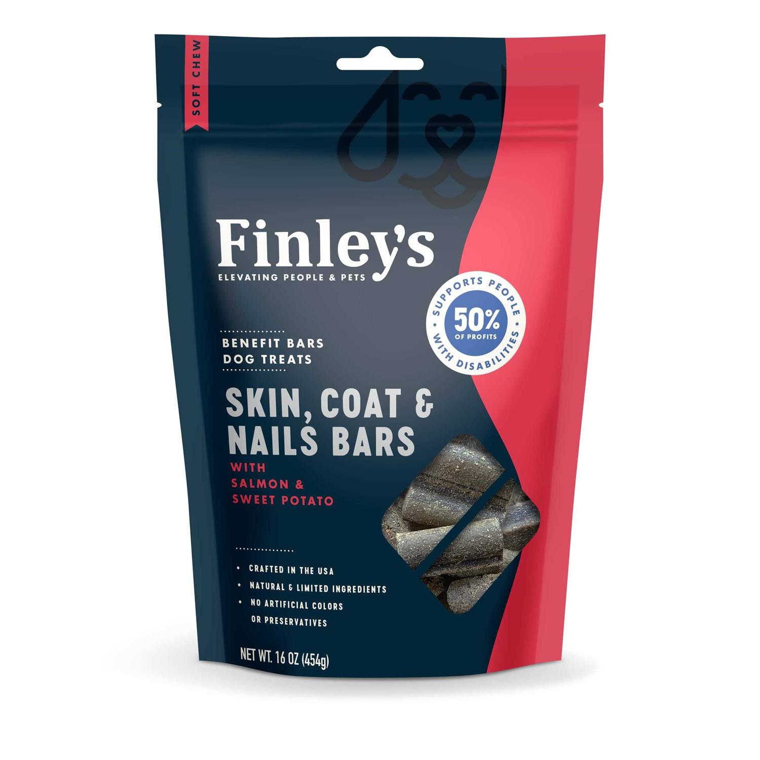 Finley’s Skin Coat & Nails Soft Chew Benefit Bars Dog Treats - Healthber