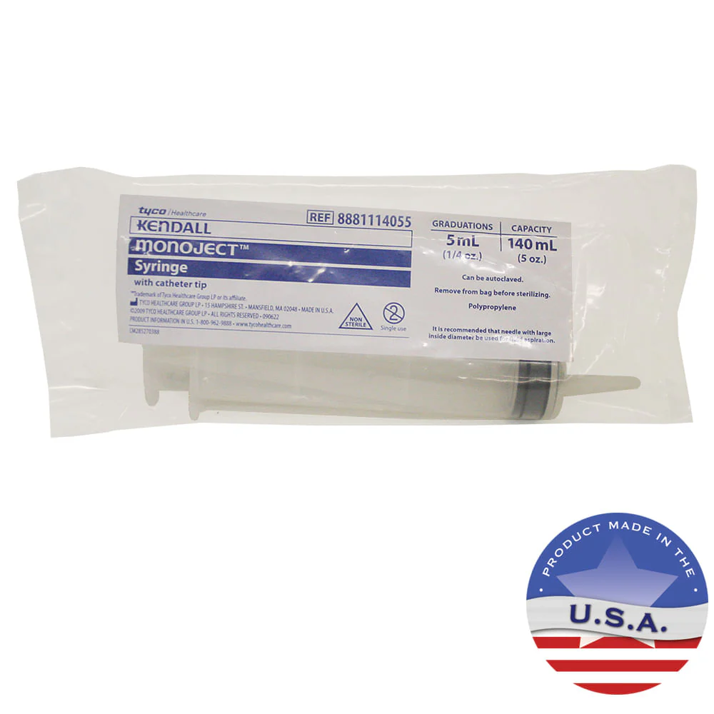 Rx Monoject Syringe with 140 cc Catheter Tip - Healthber