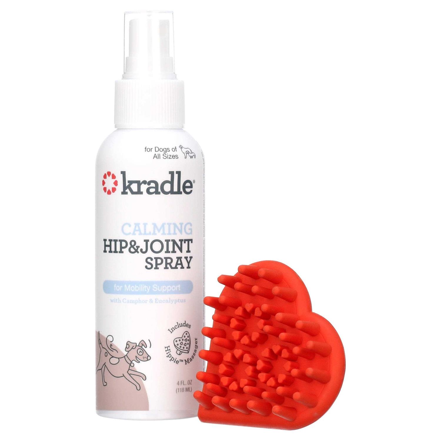 Kradle Calming Hip & Joint Spray with Hippie Applicator Dog Mobility Support - Healthber