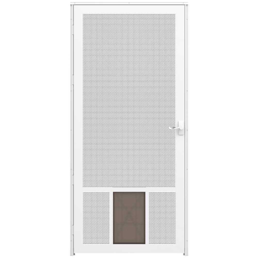 LARSON Pet Breeze 32-in x 81-in Brown Aluminum Hinged Screen Door - Healthber