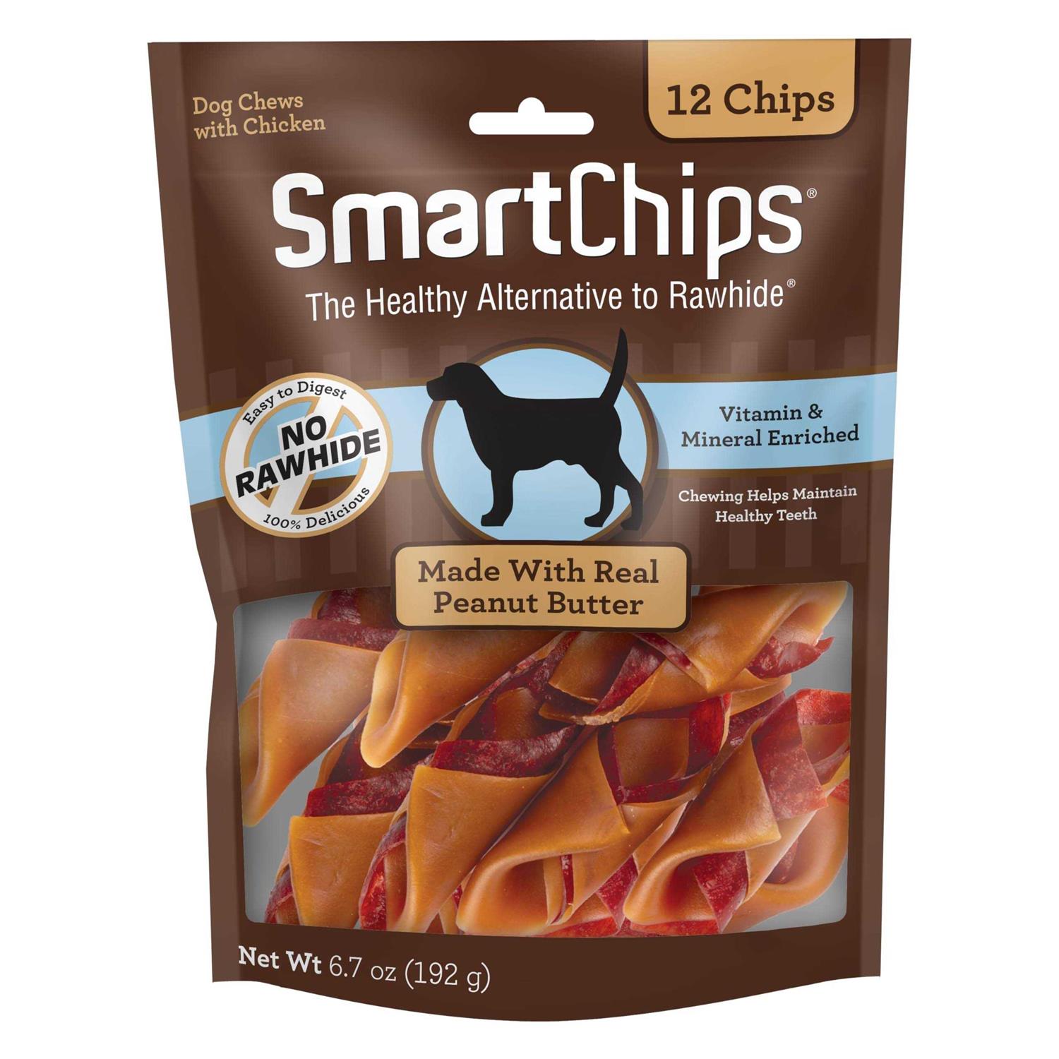SmartBones SmartChips Peanut Flavored Dog Chews - Healthber