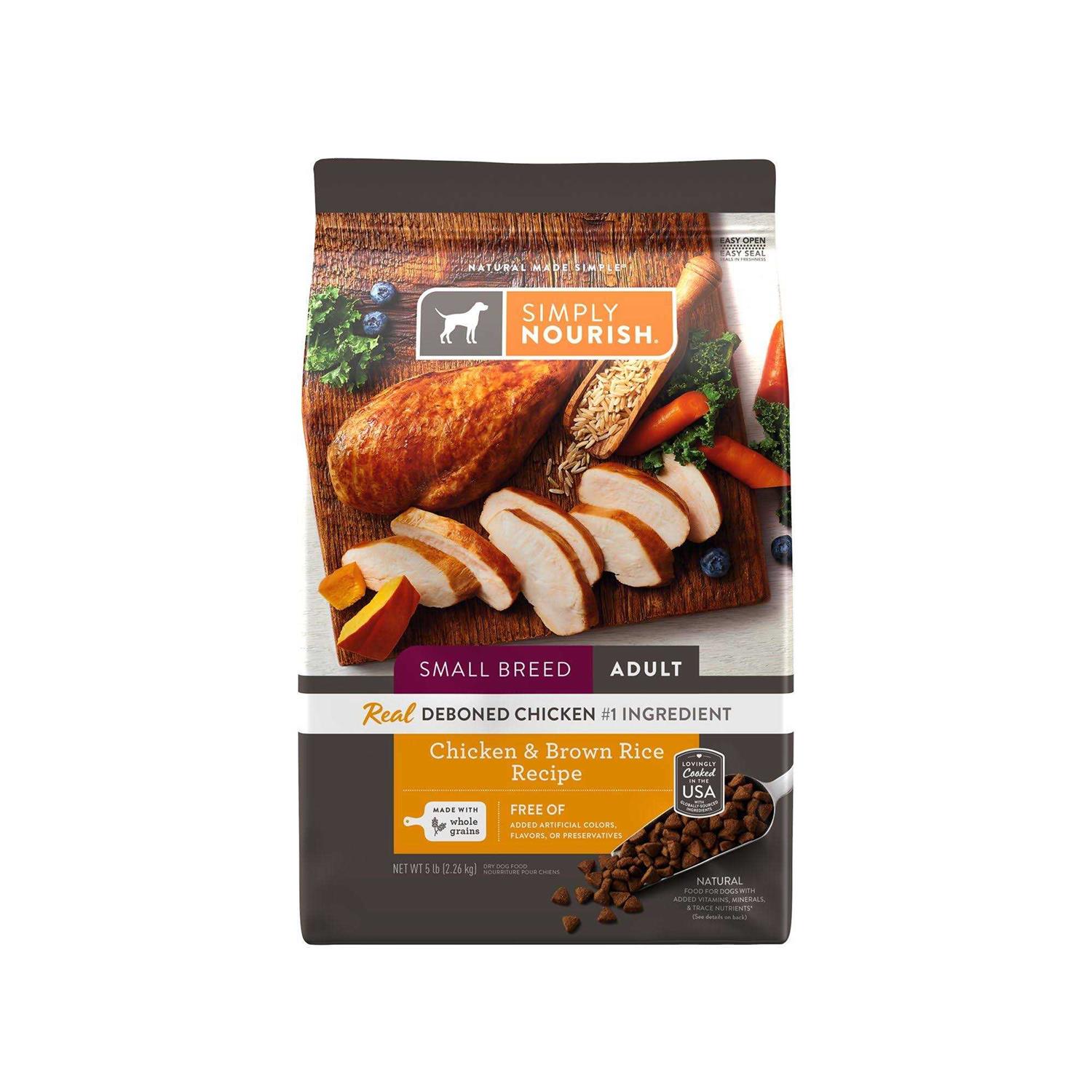 Simply Nourish Adult Dry Dog Food Natural Chicken and Brown Rice - Healthber