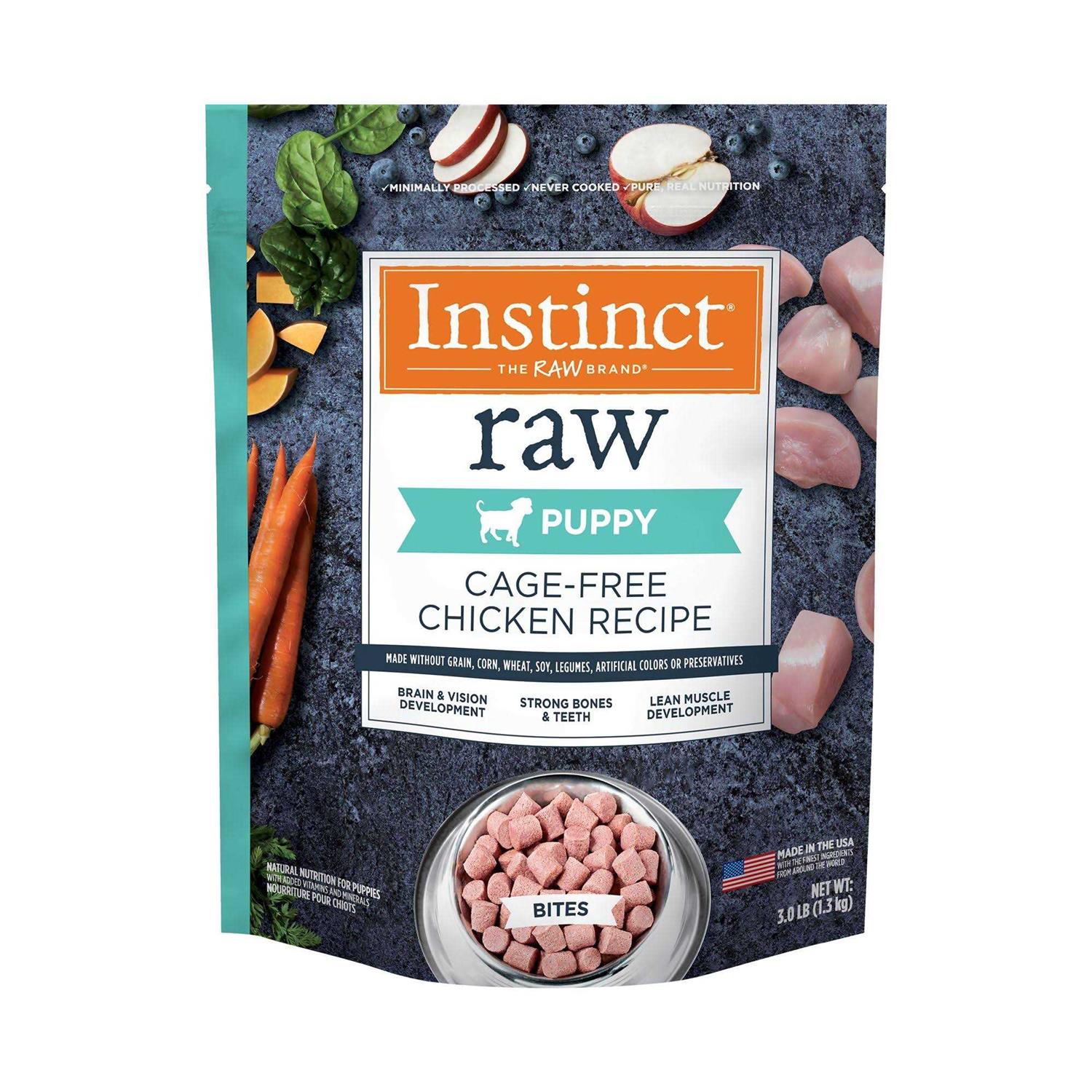 Instinct Raw Frozen Puppy Bites Cage-Free Chicken Recipe Dog Food - Healthber