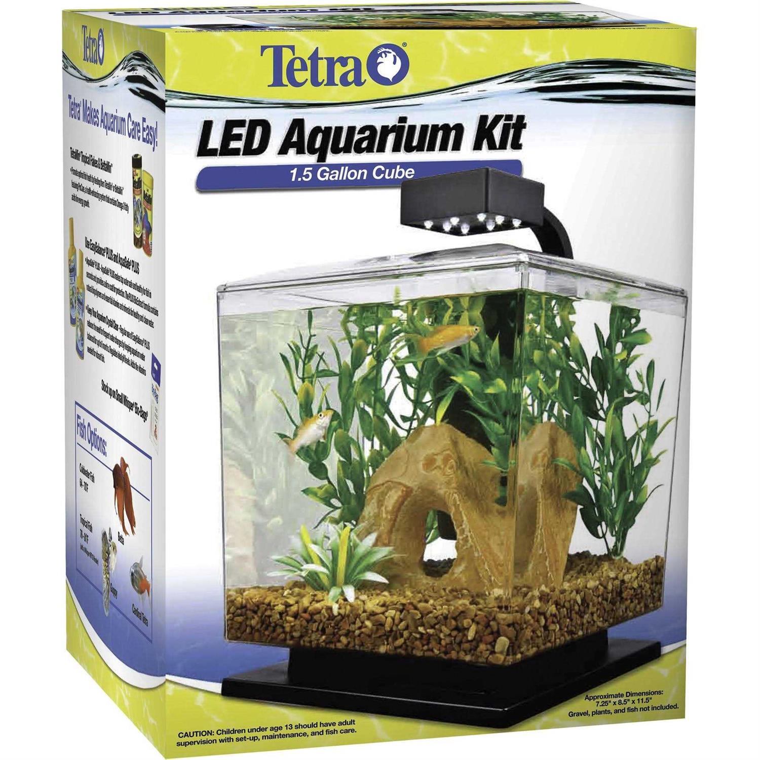 Tetra LED 1.5 Gallon Cube with Whisper Filtration - Healthber