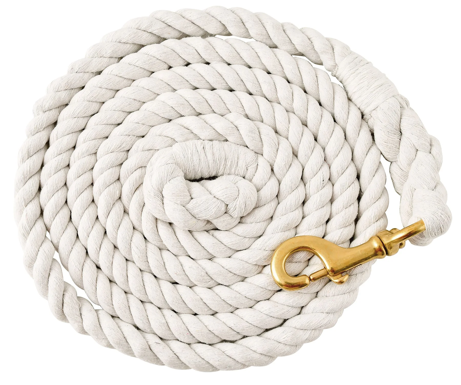 Solid Cotton Horse Lead Ropes with Brass Bolt Snap, 10' L - Healthber