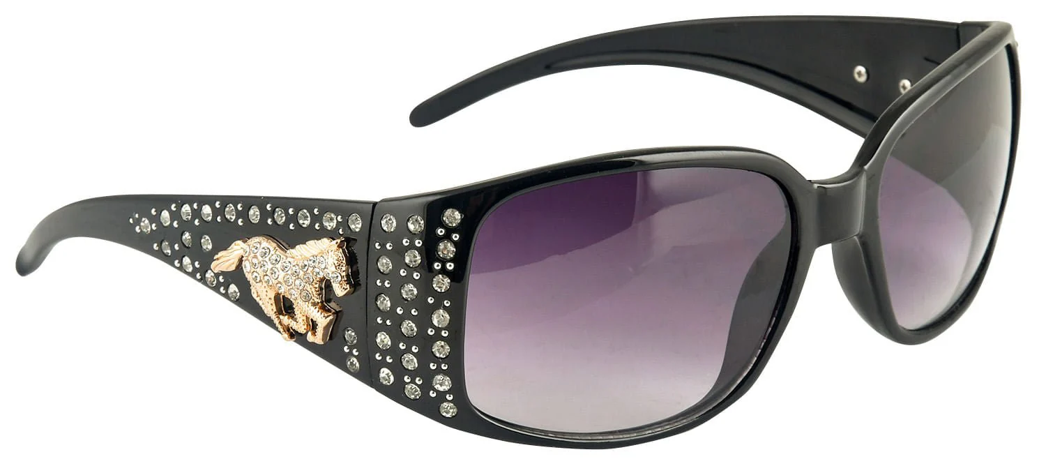 Ladies' Running Horse Rhinestone Sunglasses - Healthber