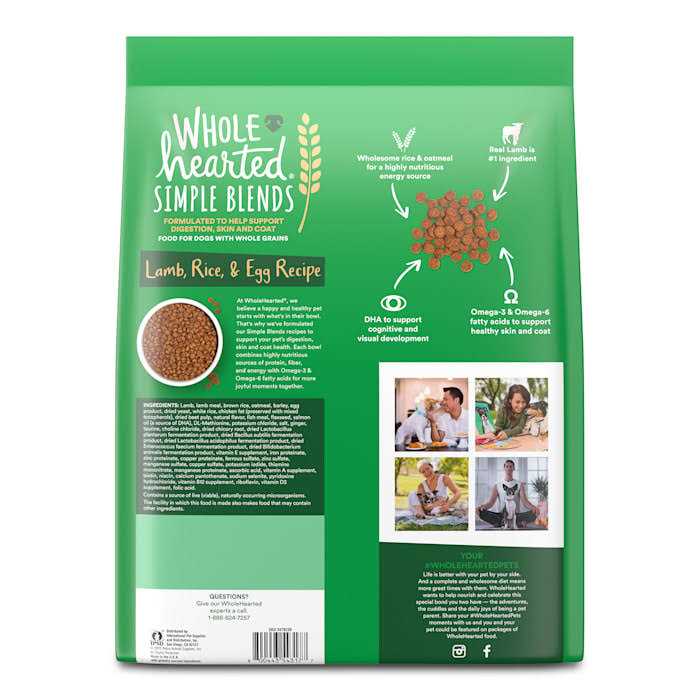 WholeHearted Simple Blends Lamb Rice & Egg Recipe Dry Food - Healthber