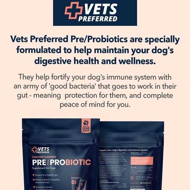 Vets Preferred Chicken Flavored Pre-Probiotic Powder Supplement for Dogs 30 Sticks - Healthber
