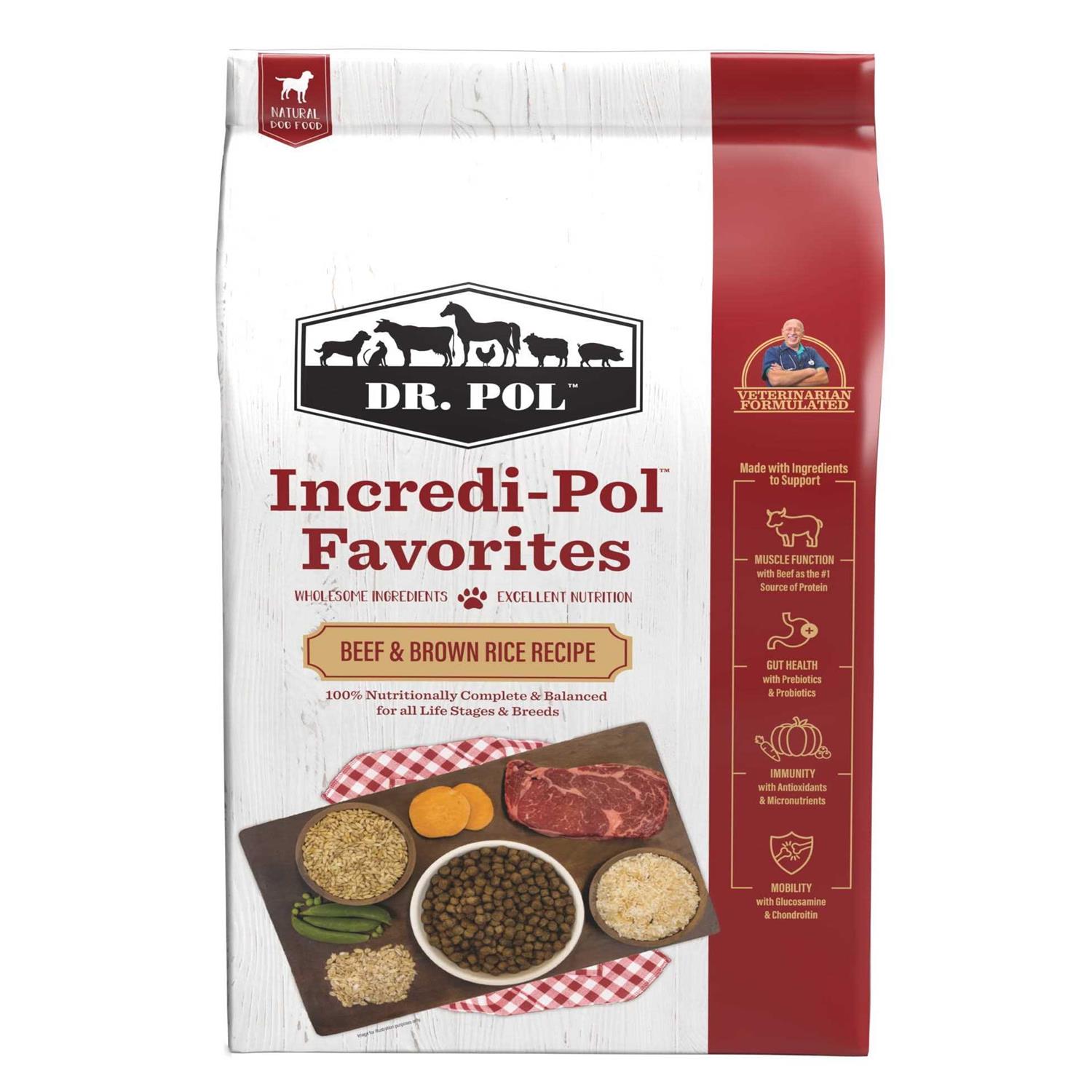 Dr. Pol Incredi-Pol Favorites Beef & Brown Rice Dog Food - Healthber