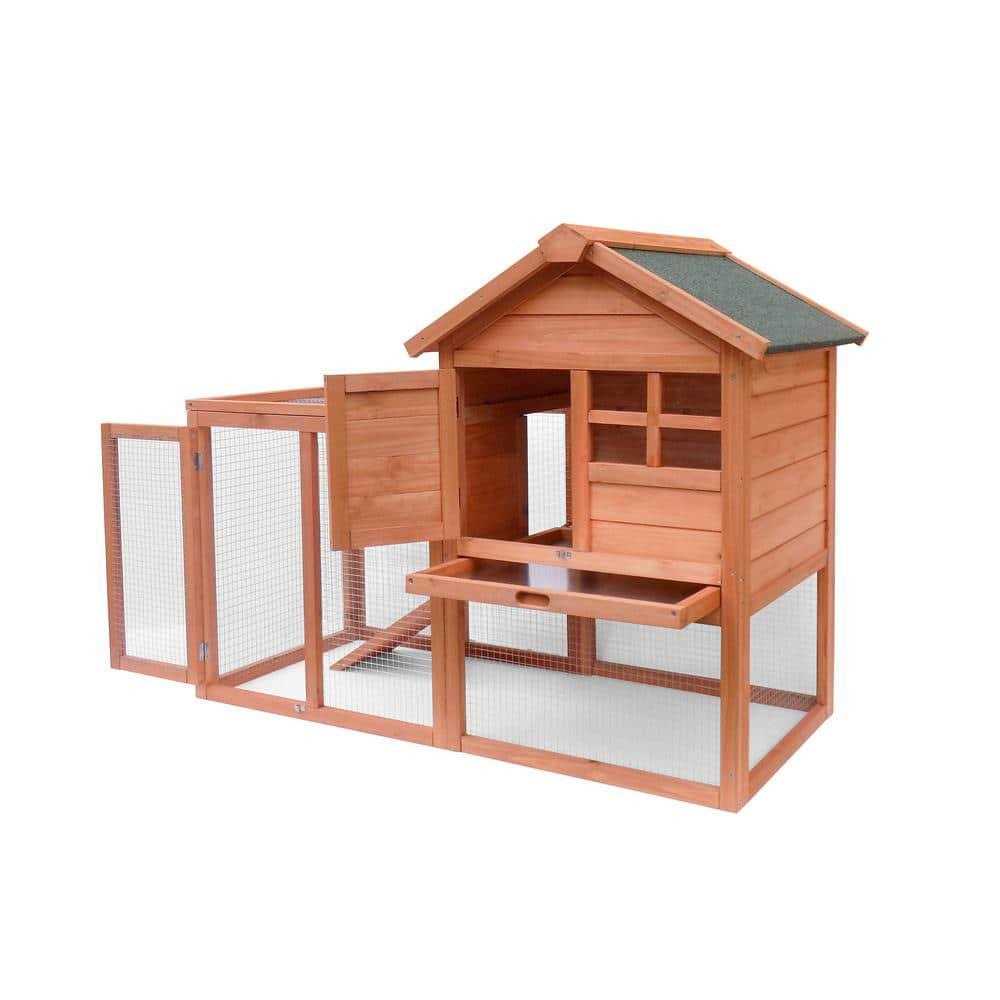 Tunearary Wooden Chicken Coop Cage Rabbit house with Run - Healthber