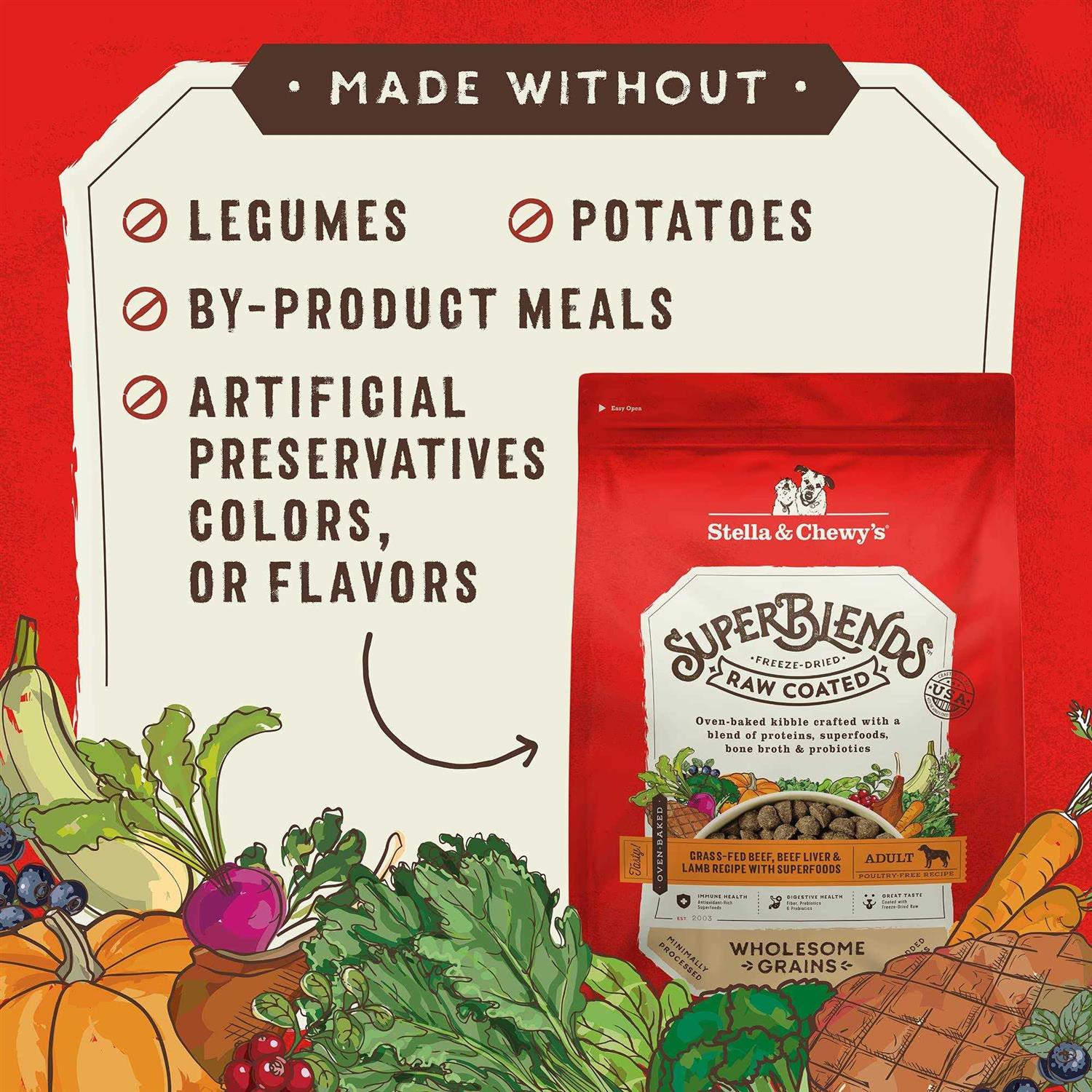 Stella & Chewy’s SuperBlends Raw Wholesome Grains Grass-Fed Beef - Healthber