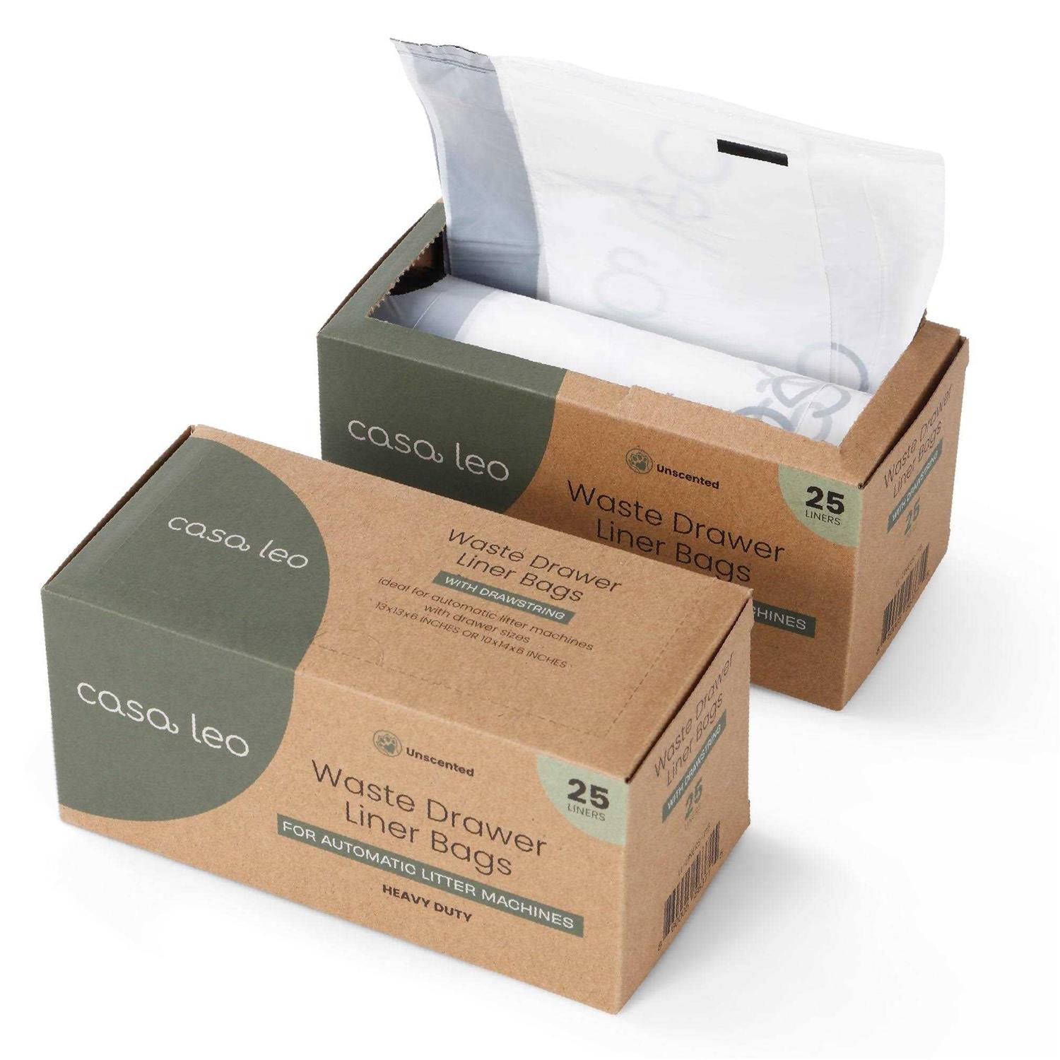 Casa Leo Leo’s Loo Unscented Self-Cleaning Drawstring Waste Drawer Box Liners - Healthber