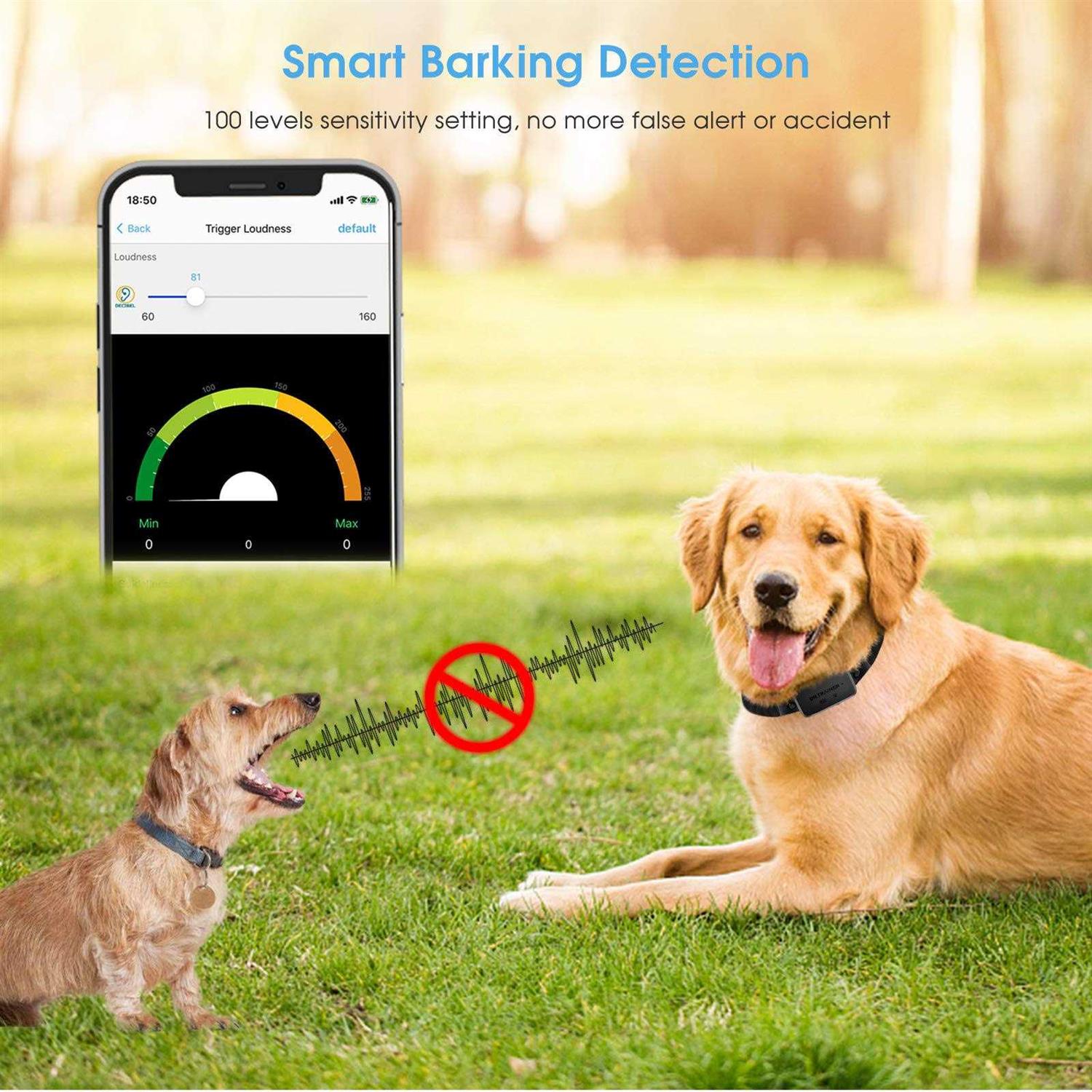 Dr.Trainer Bark Collar APP Control Waterproof Dog Collar Progressive Barking Custom - Healthber