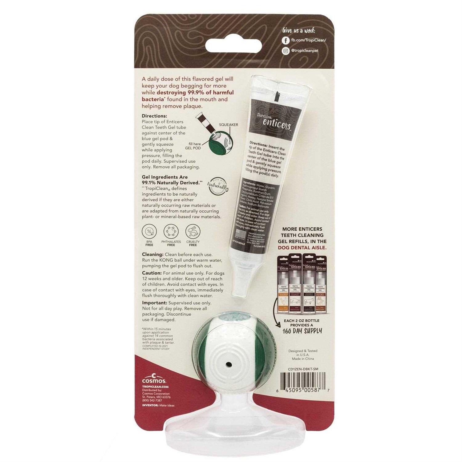 Tropiclean Enticers Teeth Cleaning Gel & Kong Dental Ball Beef Brisket - Healthber
