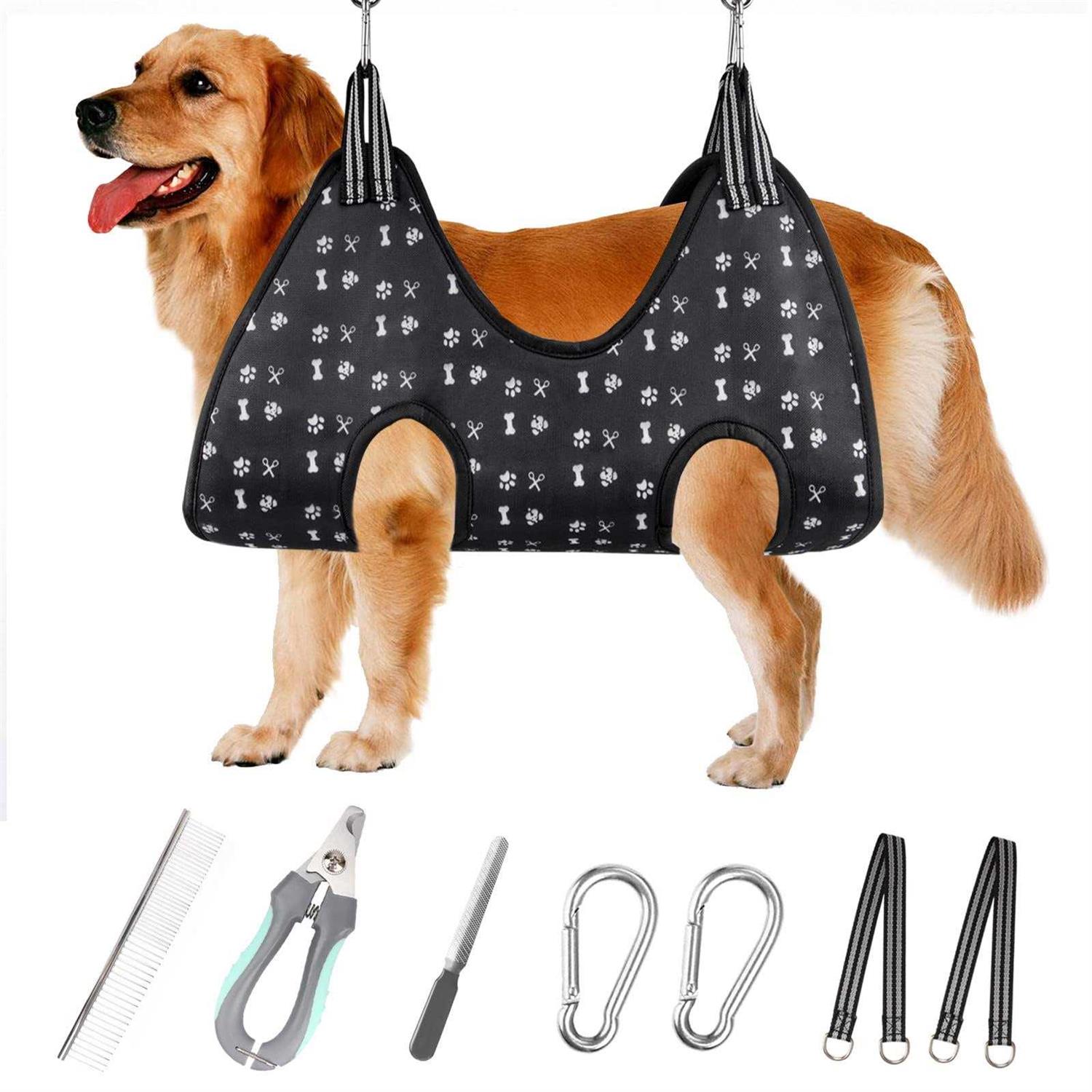 Pet Grooming Hammock Harness with Nail Clippers/Trimmer Nail File - Healthber